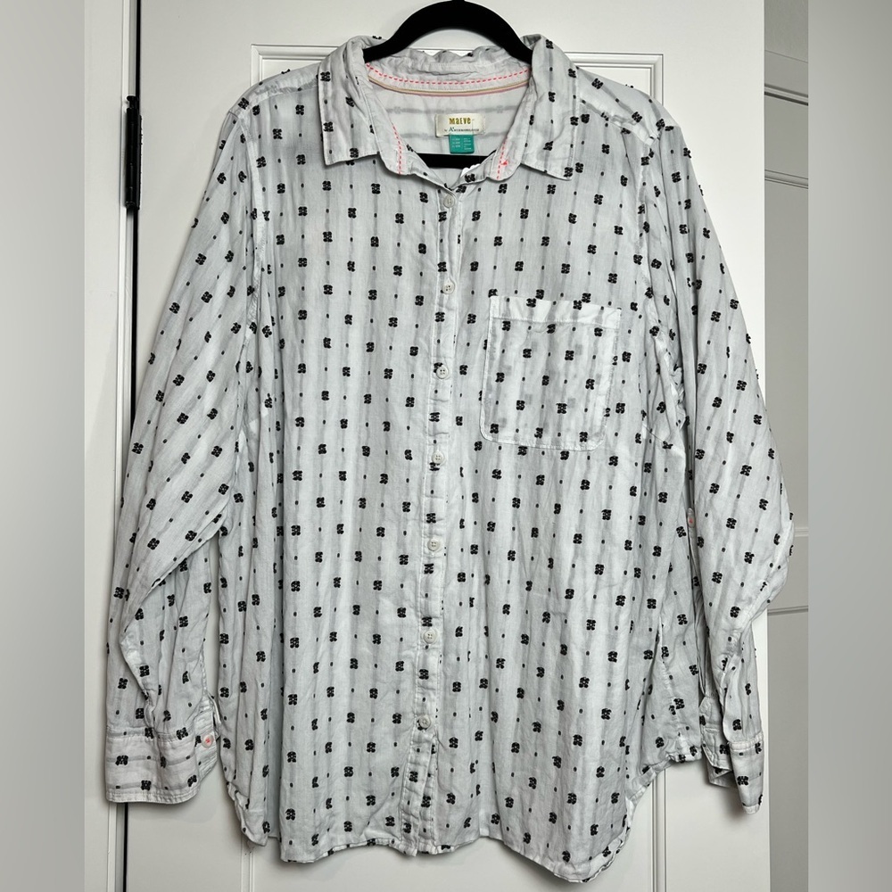 Anthropologie Maeve Long Sleeve Button Down Top (22W) - Picture 4 of 6
